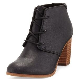 TOMS‎ Lunata Faux Leather Lace Front Ankle Bootie Size 8.5 Women